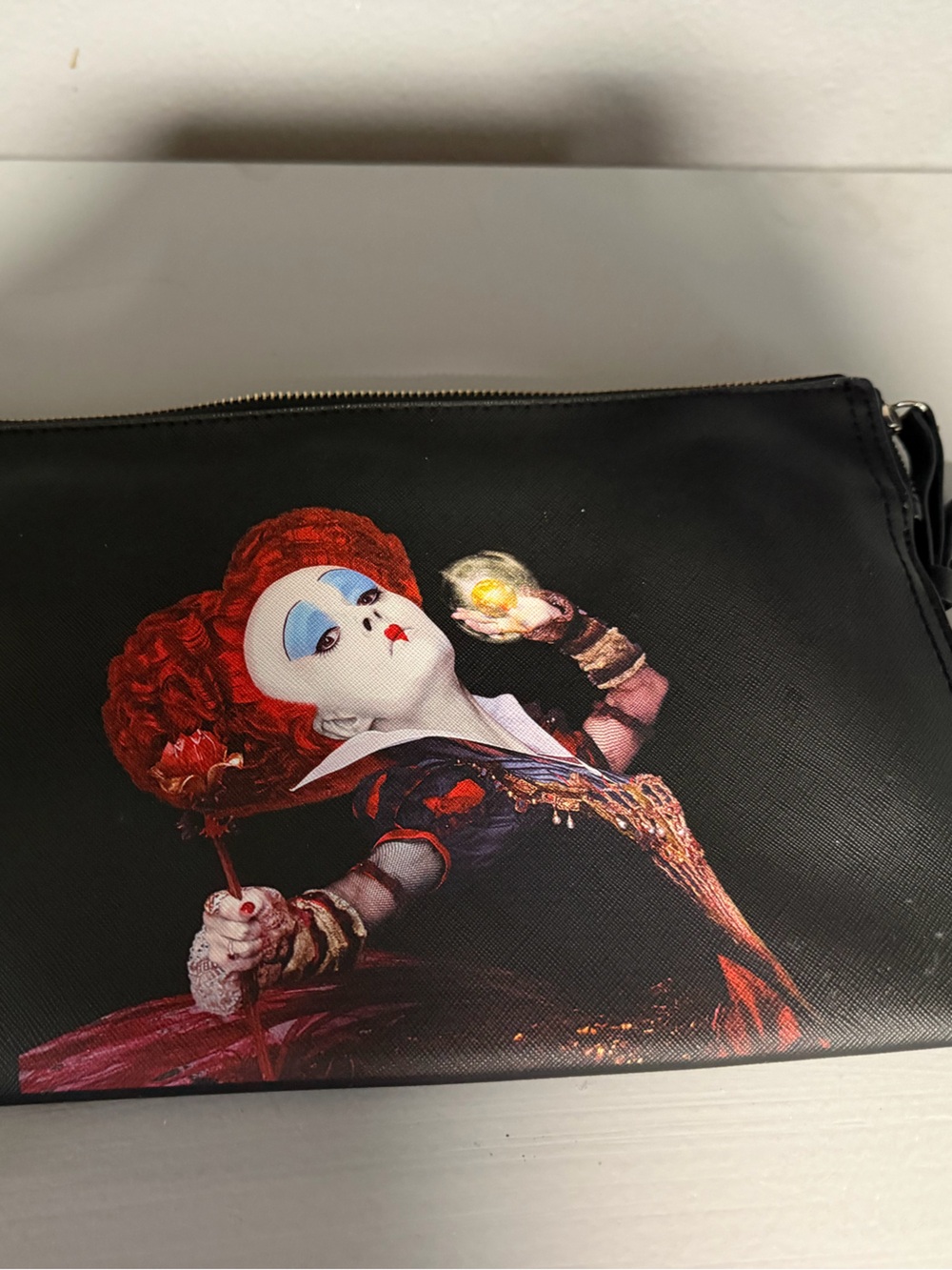 Alice in wonderland through the looking glass evil queen large wristlet
